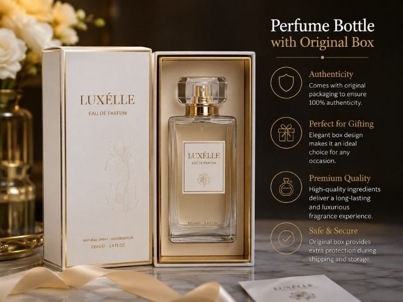 perfume stored in its original box