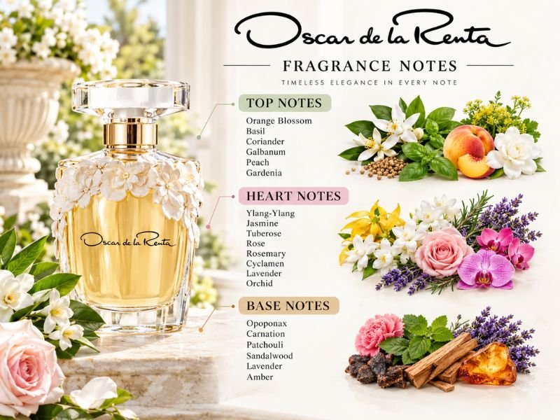 Oscar de la Renta Perfume fragrance notes with floral fruity woody and musky elements