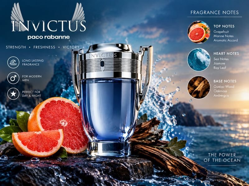 Paco Rabanne Invictus fresh aquatic and woody scent profile