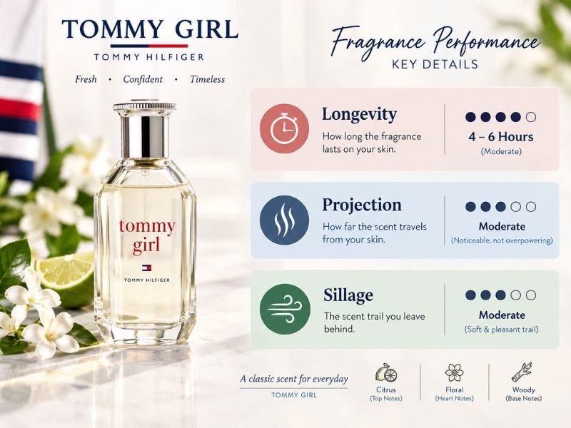 Tommy Girl Perfume longevity projection and sillage performance