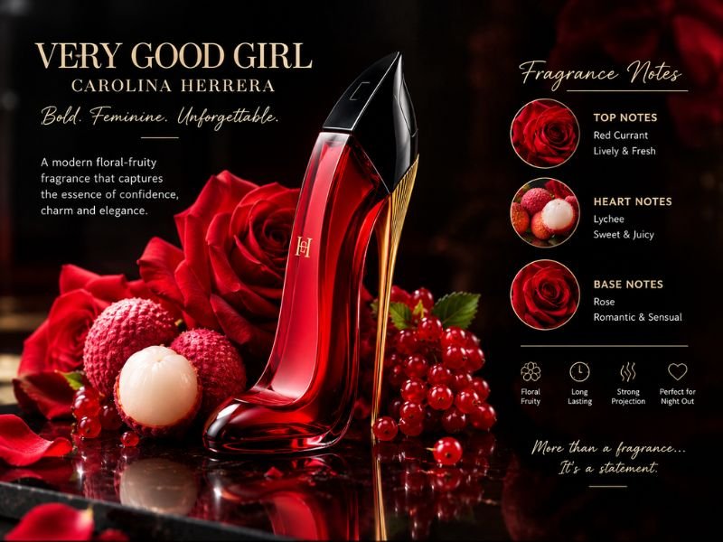 What does Very Good Girl Perfume smell like fruity floral rose fragrance