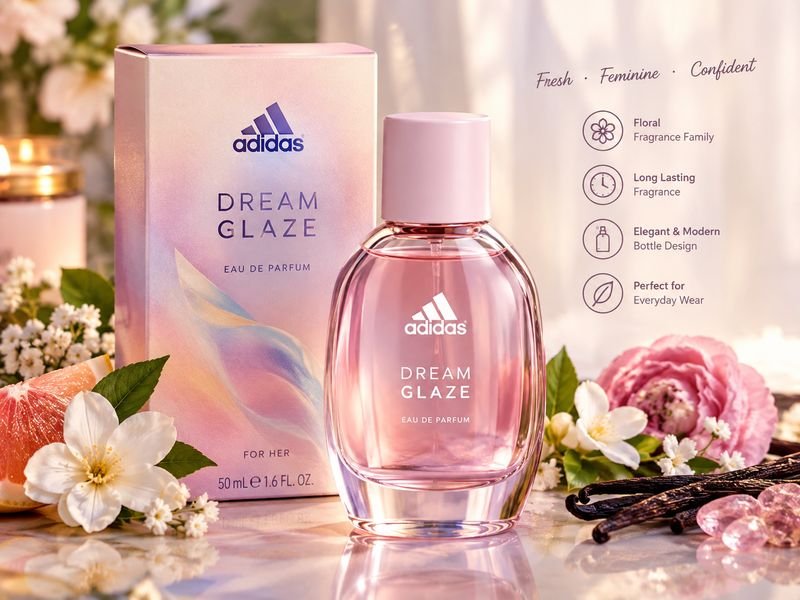 Adidas Dream Glaze fragrance bottle and presentation