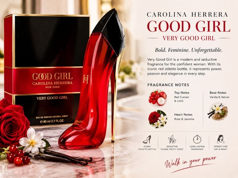 Carolina Herrera Very Good Girl Perfume elegant red bottle