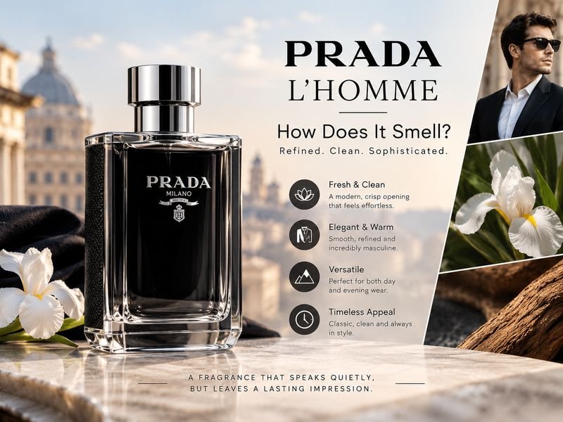 Prada L’Homme clean powdery scent profile and elegant fragrance style