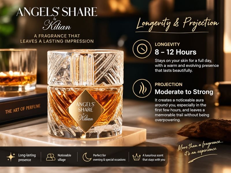 Angels’ Share perfume longevity and projection on skin