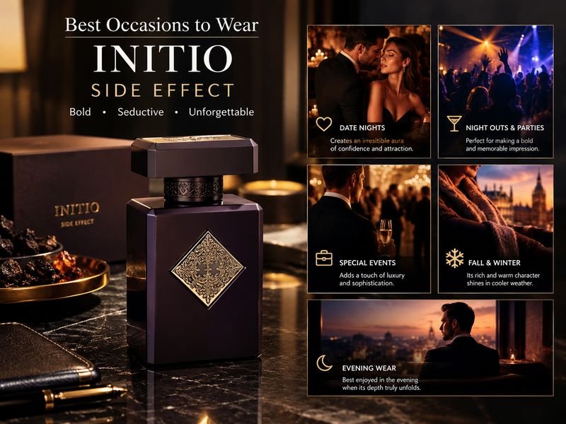 Initio Side Effect perfume styled for evening occasions