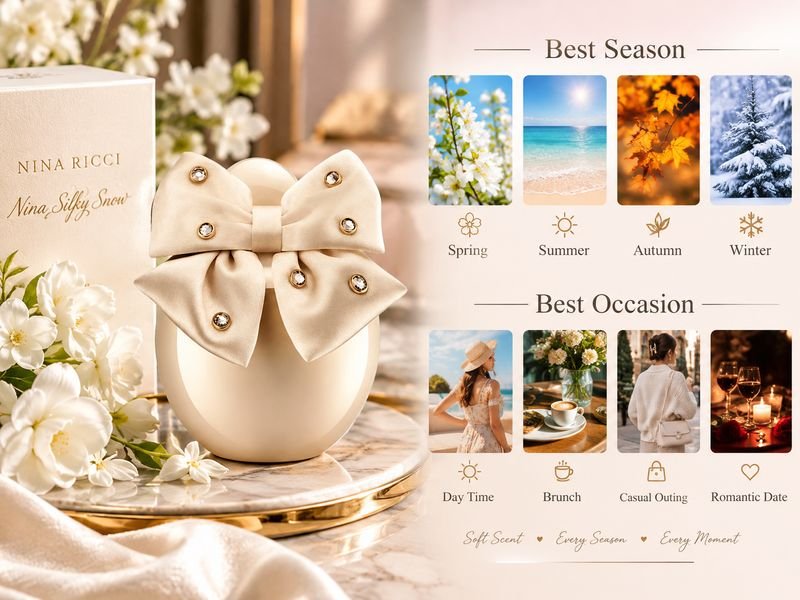 Nina Silky Snow perfume styled for winter and daytime occasions