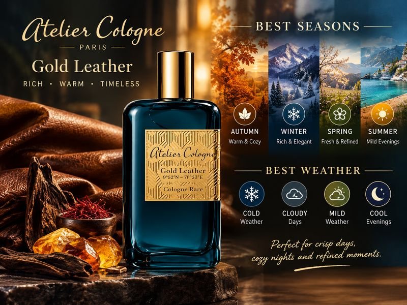 Atelier Gold Leather perfume for autumn and winter fragrance occasions