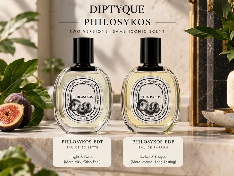 Diptyque Philosykos Eau de Toilette and Eau de Parfum comparison