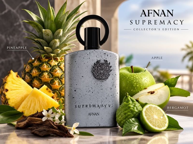 Pineapple apple and bergamot notes in Afnan Supremacy Collector's Edition