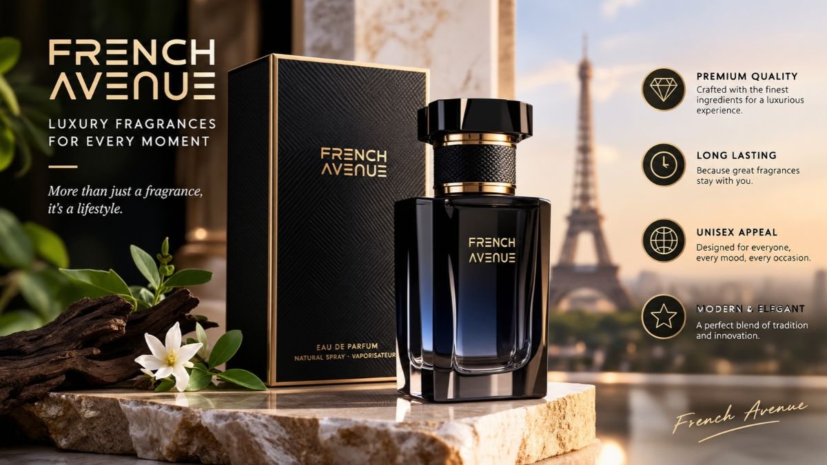 French Avenue perfume collection and fragrance bottles