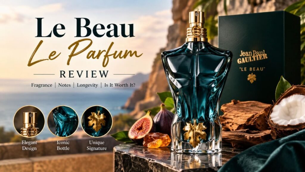 Jean Paul Gaultier Le Beau Le Parfum blue gradient perfume bottle