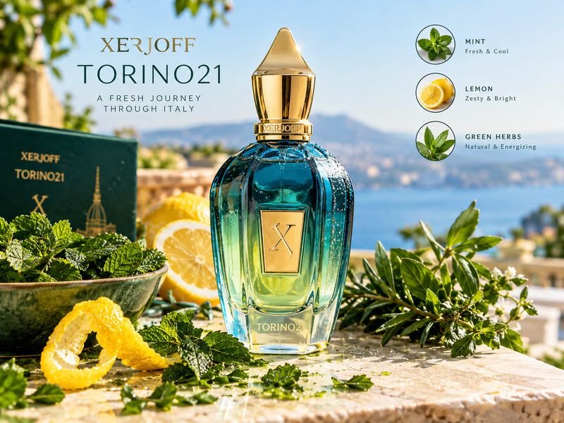 Torino21 scent profile with mint lemon and green herbal notes